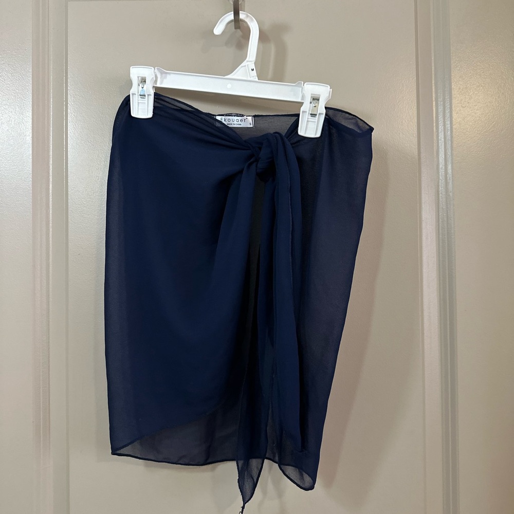 Navy Blue Sheer Sarong